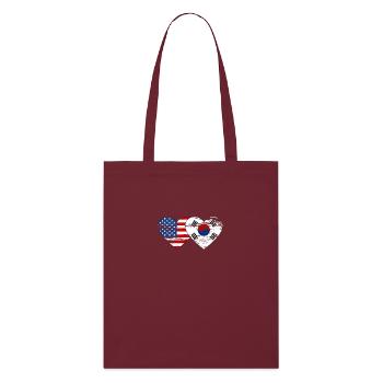 Cœur de drapeau de la Corée du Sud utilisé - Tote bag bio Stanley/Stella - bordeaux - Devant