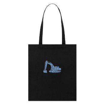Baggerfahrer Silhouette - Baugeräteführer - Stanley/Stella Bio-Stoffbeutel - Schwarz - Vorne