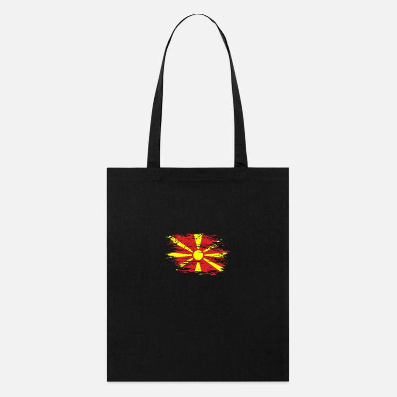 Drapeau de la Macédoine utilisé - Tote bag bio Stanley/Stella - noir