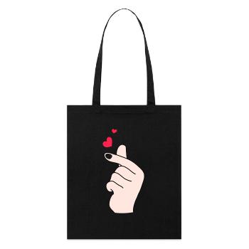Cœurs de doigts 2 - Tote bag bio Stanley/Stella - noir - Devant