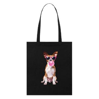 Basenji - Stanley/Stella Bio-Stoffbeutel - Schwarz - Vorne