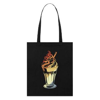 cream sundae retro style - Stanley/Stella Organic Tote Bag - black - Front