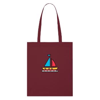 Voyage à la voile coloré - Tote bag bio Stanley/Stella - bordeaux - Devant