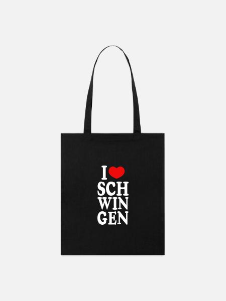 I love Schwingen - Stanley/Stella Bio-Stoffbeutel - Schwarz