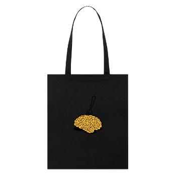 A brain with a fork - Stanley/Stella Organic Tote Bag - black - Front