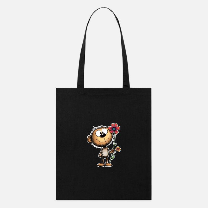 Ours joyeux avec fleur - Tote bag bio Stanley/Stella - noir