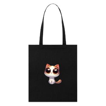 Cute shy cat in begging mode - Stanley/Stella Organic Tote Bag - black - Front