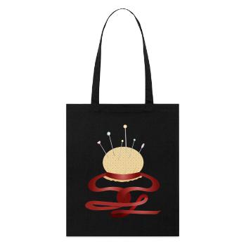 coussin d’épingle nostalgique avec épingles - Tote bag bio Stanley/Stella - noir - Devant