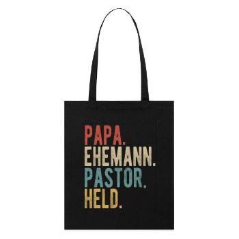 Pastor Papa Ehemann Held - Stanley/Stella Bio-Stoffbeutel - Schwarz - Vorne