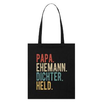Dichter Papa Ehemann Held - Stanley/Stella Bio-Stoffbeutel - Schwarz - Vorne
