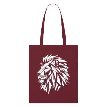 Geometric Triangle Circle Black and White Lion Head - Stanley/Stella Organic Tote Bag - burgundy - Front
