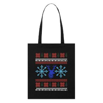 Motif Noël Pixel - Tote bag bio Stanley/Stella - noir - Devant