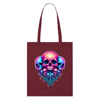 Psychedelic skull - Stanley/Stella Organic Tote Bag - burgundy - Front