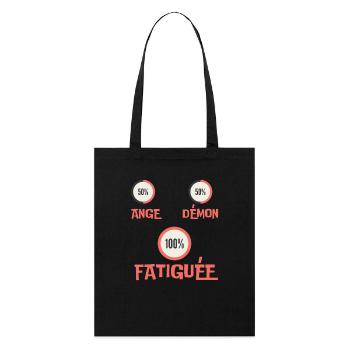 Fatiguée - Tote bag bio Stanley/Stella - noir - Devant