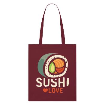 Sushi Love – Funny Foodie Heart Design - Stanley/Stella Organic Tote Bag - burgundy - Front
