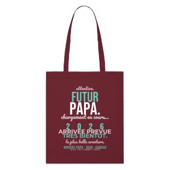 Futur Papa 2026 - Tote bag bio Stanley/Stella - bordeaux - Devant