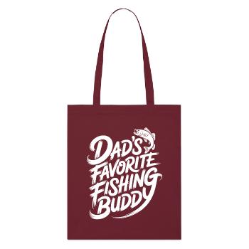Dads Lieblings Angelbuddy - Stanley/Stella Bio-Stoffbeutel - Burgunderrot - Vorne