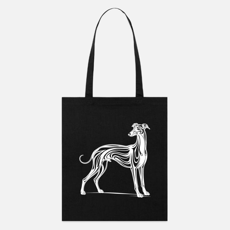 Windhund Greyhound - Stanley/Stella Bio-Stoffbeutel - Schwarz