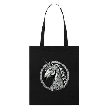 Licorne avec nœud celtique - Tote bag bio Stanley/Stella - noir - Devant