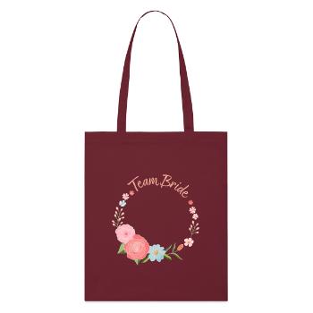 Team Bride - Stanley/Stella Organic Tote Bag - burgundy - Front