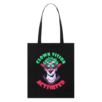 Clown view activated - Stanley/Stella Organic Tote Bag - black - Front