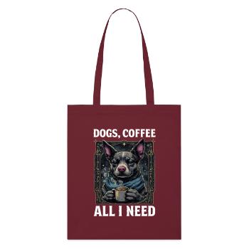 Lustiges Hund Kunst Hundebesitzer Hunde Kaffee - Stanley/Stella Bio-Stoffbeutel - Burgunderrot - Vorne