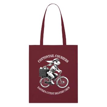 Ostern Cottontail Couriers Retro Ästhetik - Stanley/Stella Bio-Stoffbeutel - Burgunderrot - Vorne