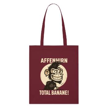 Monkey Brain - Singe de dessin animé de banane totale - Tote bag bio Stanley/Stella - bordeaux - Devant