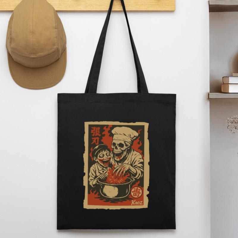 Skeleton chef with assistant and cooking pot Stanley/Stella Organic Tote Bag