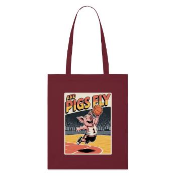 Cochon volant jouant au basket-ball - Tote bag bio Stanley/Stella - bordeaux - Devant