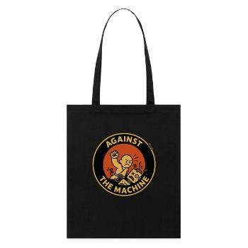 Moine contre la machine - Tote bag bio Stanley/Stella - noir - Devant