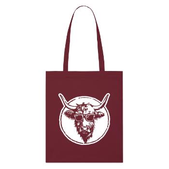 Vache Highland - Tote bag bio Stanley/Stella - bordeaux - Devant