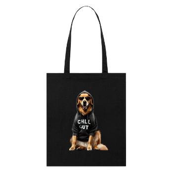 Drôle de Golden Retriever allemand Chill Out Dog - Tote bag bio Stanley/Stella - noir - Devant
