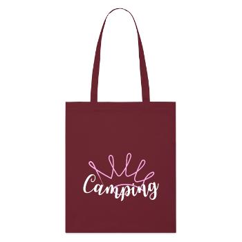 Camping Queen Krone - Stanley/Stella Organic Tote Bag - burgundy - Front