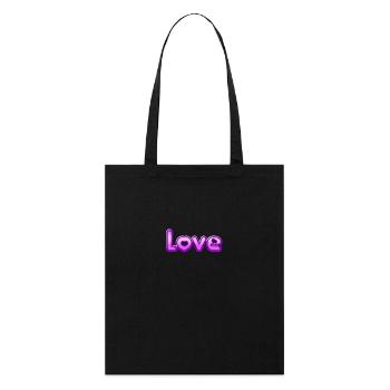 Text Love - Stanley/Stella Bio-Stoffbeutel - Schwarz - Vorne