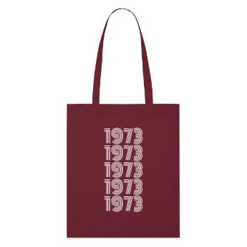 Born in 1973 - Stanley/Stella Organic Tote Bag - burgundy - Front