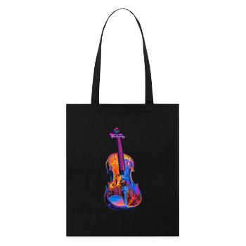Violine - Stanley/Stella Bio-Stoffbeutel - Schwarz - Vorne