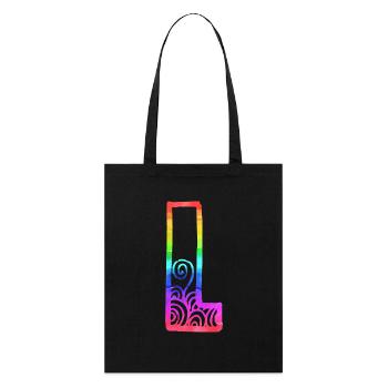 rainbow l - Stanley/Stella Organic Tote Bag - black - Front