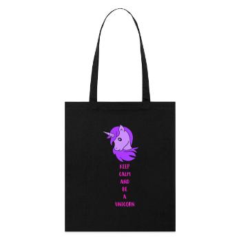 Licorne Restez calme - Tote bag bio Stanley/Stella - noir - Devant