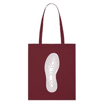 Concentric Footprint Sole Art Hiking Camping - Stanley/Stella Organic Tote Bag - burgundy - Front