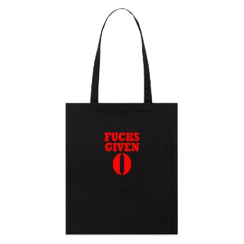 Zero fucks given - Tote bag bio Stanley/Stella - noir - Devant