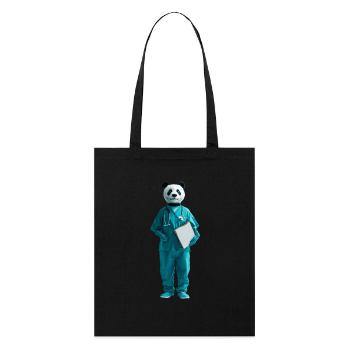 Panda - Stanley/Stella Bio-Stoffbeutel - Schwarz - Vorne