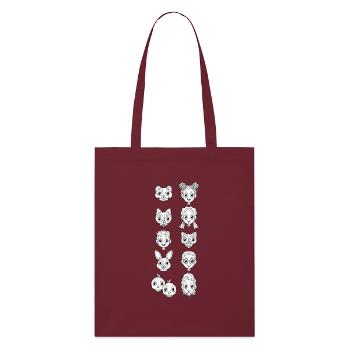 Animaux - Tote bag bio Stanley/Stella - bordeaux - Devant