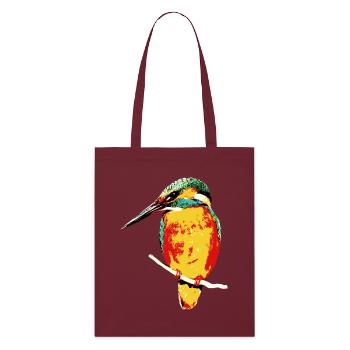 Living bird art on textiles - Stanley/Stella Organic Tote Bag - burgundy - Front
