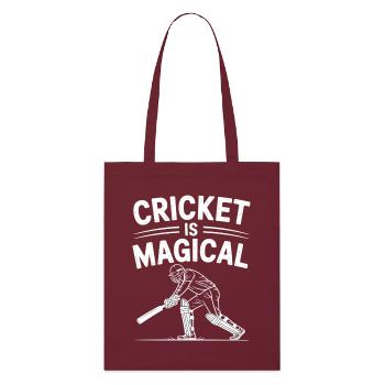 Lustiges Kricket Spruch Vintage Cricket Spiel - Stanley/Stella Bio-Stoffbeutel - Burgunderrot - Vorne