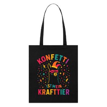 Confettis de carnaval en alpaga avec bonnet de fou - Tote bag bio Stanley/Stella - noir - Devant