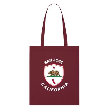 San Jose Shield Bear Emblem - Stanley/Stella Bio-Stoffbeutel - Burgunderrot - Vorne