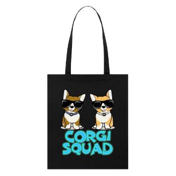 Corgi Squad – Cadeau pour les amoureux des chiens - Tote bag bio Stanley/Stella - noir - Devant