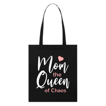 Mama Chaos Queen Mutter Geschenk lustig - Stanley/Stella Bio-Stoffbeutel - Schwarz - Vorne