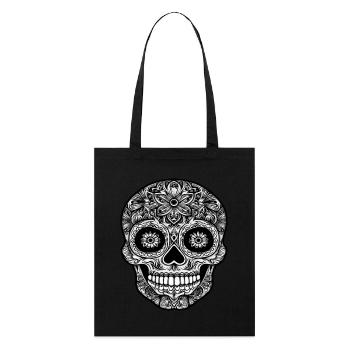 Art complexe du crâne en sucre noir et blanc - Tote bag bio Stanley/Stella - noir - Devant